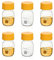 ULAB Round Media Storage Bottle, Vol.100ml(3.4oz) 3.3 Borosilicate Glass Bottles with GL45 Screw Cap, Pack of 6, URB1033