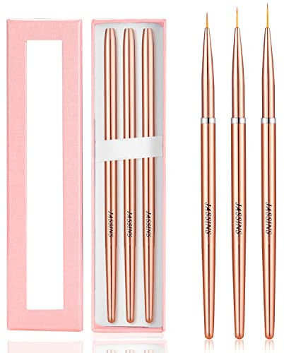 Nagel Pinsel,3 Stück Nagel Art Liner Pinsel,Nageldesign Pinsel,Gestreifter dünner langer Stift Extrem Feine Borsten für DIY Nail Art Salon und Heimgebrauch(7 mm/9 mm/11 mm)