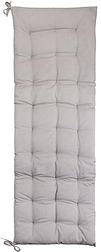 Brandsseller Bankkissen 120x40x4 cm Sitzkissen Polster Bankauflage mit Haltebändern Sitzpolster für Indoor Outdoor gesteppt - Weiß/Braun gestreift