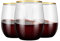 BEEPOP 350ml Vino Set aus 12, leicht, unzerbrechlich, recycelbar und mit goldfarbenem Rand BPA-freie Kunststoff Weingläser ohne Stiel