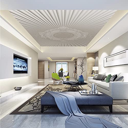 JIEMEIYA Papier peint mural papier peint 3D motif gaufré blanc papier peint mural pour le plafond de la chambre à coucher du salon