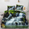 ROUSKI Bettwäsche Wasserfall 135x200 cm 2teilig 100% Leicht Mikrofaser Kinderbettwäsche Natur Wasserfall Bettbezug mit Reißverschluss 3D Motiv Zimmer Dekor Bettwäsche-Sets mit Kissenbezüge 80x80
