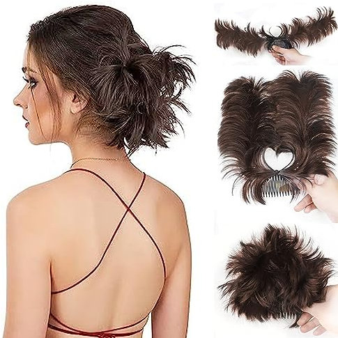 BKEPDY Messy Dutt Haarteil Kamm Haarclip Haarverlängerung Hochsteckfrisur Haarteil Echthaaroptik Natürlich Volumen Zopf Haarverdichtung Haarschmuck