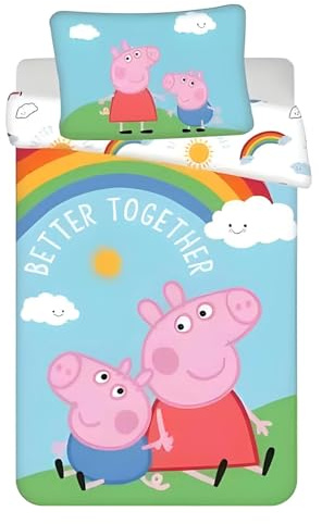 Peppa Pig Bettwäsche 100 x 135 cm mit Reißverschluss