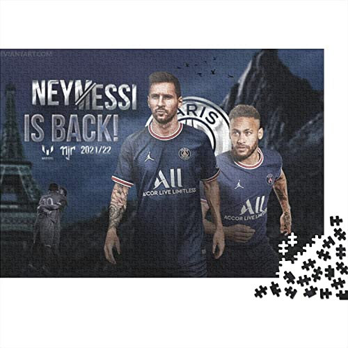 Neymar Puzzle 1000 Teile Paris St German PSG Puzzles Für Erwachsene Und Jugendliche,Unmögliche Puzzle Premium Holzpuzzle Home Spielzeug Dekoration Puzzle Geschenke 1000pcs (75x50cm)