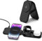 OQIMAX 3 in 1 Kabelloses Ladegerät, Faltbare Ladestation Kompatibel mit Apple 14/13/12 Serie, Induktive Wireless Charger für Apple Watch Ultra 8/7/6/5/4/3/2/SE, Air-Pods 3/2/Pro-Schwarz