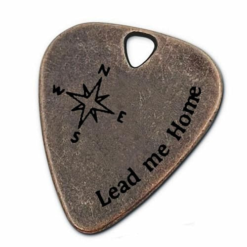 JUPPE Gitarrenplektrum und Bass-Plektrum aus Bronze Kupfer mit Lederetui für Sie oder Ihn (Lead Me Home)