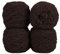Uiopa Flauschige Wolle Garn Kaffee, 400g(4 x 100g, 4 x 80m) Plüschwolle zum Stricken 3 Stränge Fransengarn, Handstrickgarn Weiche Häkelwolle zum Decken Schals Mützen DIY-Projekte