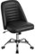 Yaheetech Chaise de Bureau à Dossier Moyen Chaise d'ordinateur en Similicuir à roulettes Base en Métal Chromé Assise Réglable en Hauteur Siège Moderne Noir