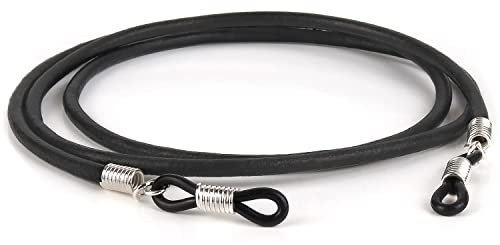 GAWK Eyewear 100% Genuine Leather Glasses Cord Spectacle Lanyard (Matt Black)