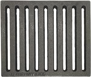 Lunaway - Grille en fonte pour la collecte des cendres | Dimensions 19,5 x 23,4 cm Épaisseur 1,2 cm | Convient pour poêle et cheminée à bois | Optimiser le tirage de la cheminée | Résistant aux hautes