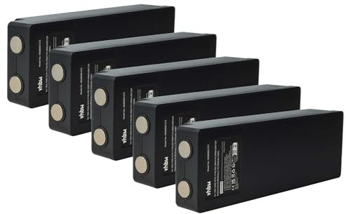 vhbw 5x batteria compatibile con Scanreco Mini, Maxi, Marrel 500, HMF, Palfinger Radiocomando Industriale, Telecomando (2500mAh, 7,2V, NiMH) - Nero