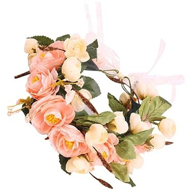 Blumenhaarreif Mexikanische Blumenkrone Gewebe Beige Brautstirnband