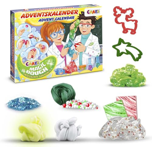 MAGIC DOUGH Adventskalender für Kinder – Spielzeug Adventskalender mit Knete, 24 tolle Überraschungen mit intelligenter Superknete