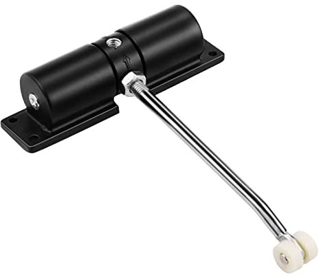Door Gate Spring Closer, Door Closer for Interior, Overhead Door Closers, Door Damper Garden Gate Closer Spring Loaded Door for Wooden Gate, Surface Mounted(Black)