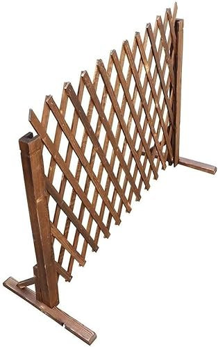 ELzEy Zaun Zaunelement Teleskopgitter Holzzaun Gartenspalier Hofgeländer Balkon Dekorativer Zaun Terrasse Rasenteiler Haustierzaun (Größe: H70CM) (H70CM)
