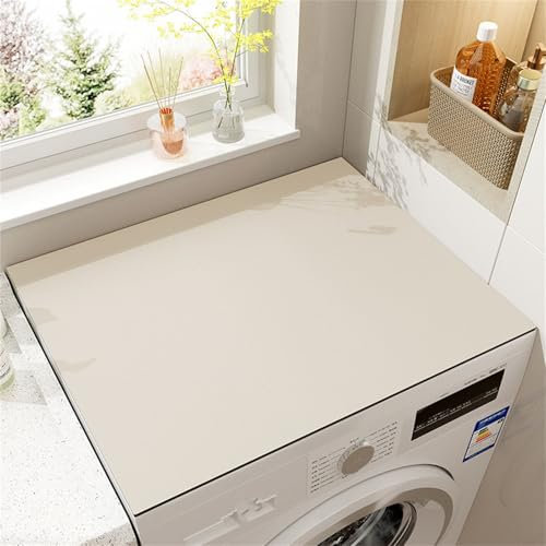FANSU Washer and Dryer Top Protector, Washer and Dryer Top Mat Cover Absorbent Quick Dry Washer and Dryer Covers for the Top Anti Slip Dust Proof Washing Machine Top Cover Mat (Beige,60x60cm)