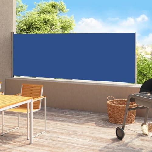 Toldo Lateral retráctil para Patio Azul 200x500 cm,wenjingqi-313421