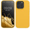 kwmobile Handyhülle für iPhone 15 Pro Hülle, für iPhone 15 Pro Case - Hülle Silikon - kabelloses Laden - Honiggelb