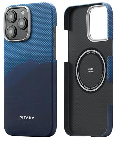 PITAKA Magnetic Case for iPhone 16 Pro Lightweight and Slim Aramid Fibre Protective Case with Premium Texture and Precise Cuts [MagEZ Case 5-Tactile Woven] Over the Horizon