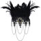 JewelryWe Gothic Halsband Leder Choker: Punk Schwarz Spitze Feder Anhänger Kette Vintage Tattoo Halsreif Lederhalsband Viktorianische Halskette Kragen Damen Mädchen Halloween Cosplay Kostüm