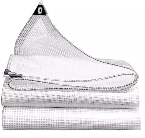 EZAYMSNY Transparent Plane Mit Ösen Durchsichtig Wasserdicht Abdeckplane Faltbar Reißfest Schutzplane Gewebeplane für Balkon Garten Pavillon 2x2 m