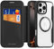 Zenrich for iPhone 16 Pro Max Case 6.9 Inch, PU Leather Wallet Case with RFID Blocking Card Holder Flip Cover, Compatible with MagSafe Shockproof Phone Case Magnetic Clear for iPhone 16 Pro Max, Black
