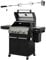 Feuergott Gasgrill Hektor 3B-S inkl. Drehspieß und Abdeckhaube mit 3 Brennern, Sear-Brenner, Gusseisen-Grillrost, Seitenkocher, Sichtfenster und Thermometer für Garten und Terrasse