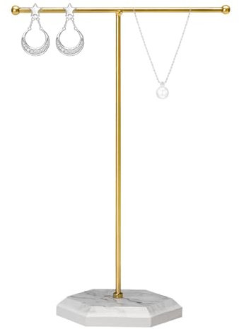 Présentoir Bijoux,Porte-Bijoux,Présentoir Collier,Organisateur de Bijoux en plaqué métal T-Bar pour Bracelets,Colliers,Boucle d’Oreilles