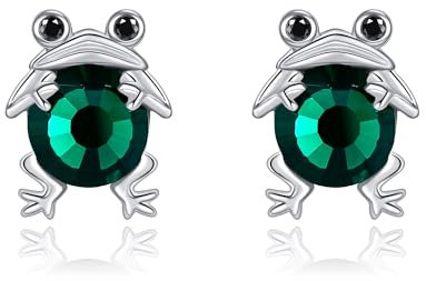 URONE Frosch Ohrringe Silber 925 Stecker Frosch Ohrstecker Frosch Schmuck Geschenke für Frauen Damen Frosch Liebhaber
