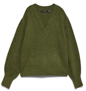 VERO MODA Vmboom LS V-Neck Pullover Noos, Cypress, L