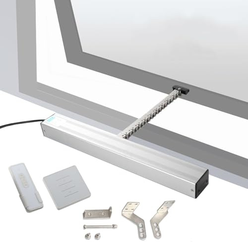 Attuatore elettrico per apertura automatica delle finestre con catena, corsa 300/400/500/600/700/800/1000 mm, con interruttore a parete e telecomando per finestre a vasistas e lucernari(400mm)