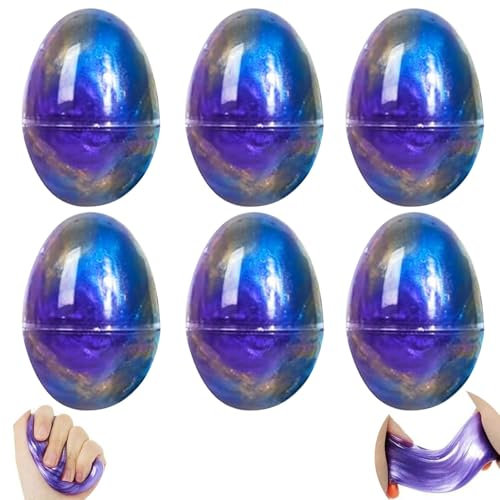 6 Stück Ostern Slime Egg Set, Galaxy Egg Slime Kit, nicht klebrig, Mess-Free und sicher für Mädchen - Ostern Spiele Geschenk Party Favors gefüllt Kindergeburtstag Party und Klassenzimmer Belohnung Set