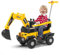 Digger - Kinderfahrzeug mit drehbarer und Verstellbarer Schaufel, Kinderbagger mit Stauraum unter dem Sitz, Hupen, Sandbagger