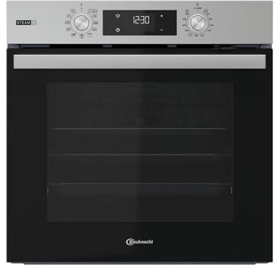Bauknecht BBARS85HU1I Einbau-Backofen 71 Liter, Multifunktionsofen mit 12 Funktionen, Power Heißluft, Gentle Steam, versenkbare Knebel, Edelstahl