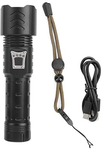 Pilipane XHP90 Taschenlampe Zoomable Fokussierung USB wiederaufladbarer Typ C wiederaufladbarer Torch Outdoor Professionelle Beleuchtung für Camping -Wanderpatrouille aus