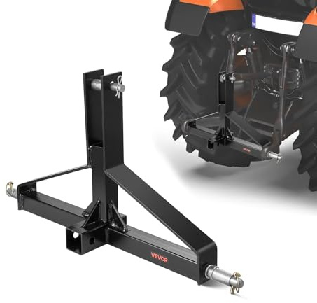 VEVOR Attacco per Rimorchio a 3 Punti con Ricevitore da 50,8 mm, Attacco a 3 Punti per Trattori di Categoria 1, Capacità 1360,7 kg, Adattatore per Barra di Traino, Compatibile con Kubota, Ford