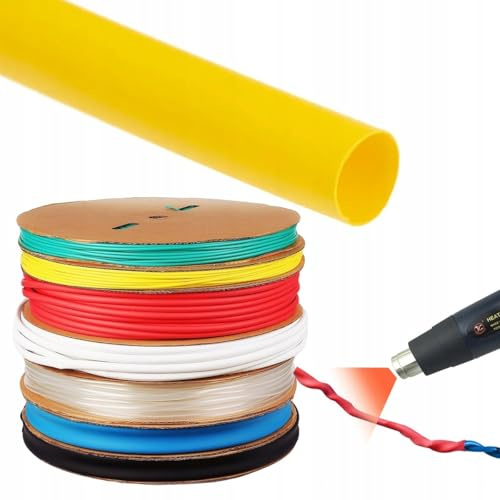 Rosfix Schrumpfschlauch gelb 35mm 1m 2zu1 selbstverlöschend Isolationsschlauch
