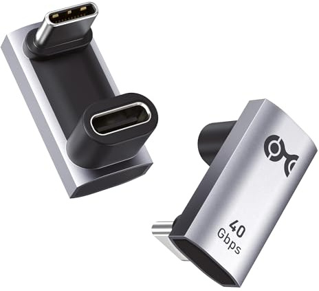 Cable Matters 2er-Pack 40Gbps U-Form USB C 180 Grad Adapter 12 mm, USB C | 180 Grad [4K@240Hz Video, 240W Laden, 40Gbit/s Daten] USB4-Kabel, kompatibel mit TB4, iPhone 17/16, Steam Deck