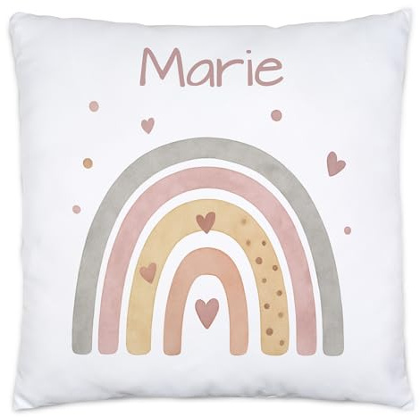 Kiddle-Design Einhorn Kissen Kinder Personalisiert mit Name - Kuschelkissen Geschenk mit Einhorn-Motiv als Geschenkidee für Jungs & Mädchen