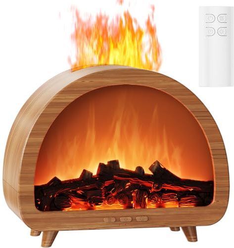 Diffuserlove Diffusor für ätherische Öle, Aromatherapie, Duftzerstäuber, Ölmaschine, kühler Nebel, Luftbefeuchter, bunt, künstlicher Feuer, Luftverteiler für Zuhause, Zimmer, Schreibtisch