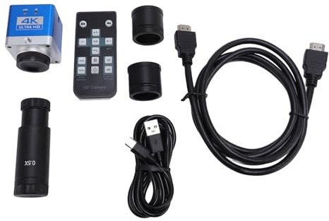 Garosa Garosa Microscope Camera 4K, High Resolution 8.3MP CMOS Imaging Output for Biological Microscopes Aluminum Alloy 1/1.8 Sensor USB Type C C Mount 0.5X Eyepiece Adapter