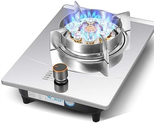 WTF68CFG Propangasherd Arbeitsplatte/Einbau-Gasherd mit einem Brenner, 7,0 kW Randbrenner mit neun Hohlräumen, Temperaturregelung und Edelstahlrändern(Black,NG)