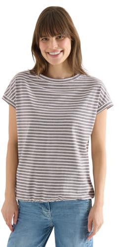 Cecil Kurzarm T-Shirt mit elastischem Saum Macchiato Brown XXL