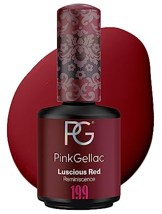 Pink Gellac UV Gel Nagellack - 199 Luscious Red 15 ml - Lang Anhaltend Shellac Nagellack Rot - Gel UV für 14 Tage Nägel in Salonqualität - Made in Holland