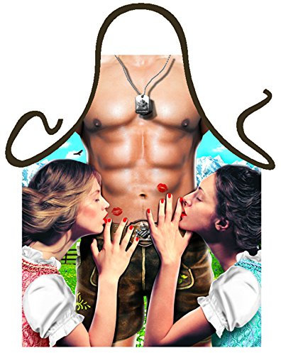 Unbekannt Trachten Motivschürze: Alpen Pascha mit Lederhose und Sixpack - heiss begehrt!!!