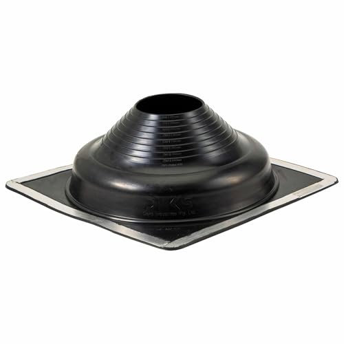 DEKTITE #7 (DFE107B) quadratisches schwarzes EPDM-flexibles Rohrblinken, Dachheber, Rohrmanschette blinkend (für OD Rohrgrößen 15,2 cm - 30,5 cm)