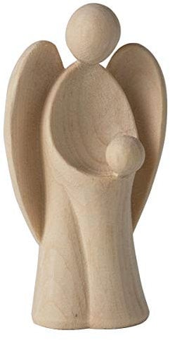 4betterdays.com NATURlich leben! Moderner Schutzengel aus Zirbenholz - mit Bub - Höhe 9cm - Geschenk zur Taufe oder zu Weihnachten - Geschenk zur Geburt/Mitbringsel - Handwerk aus Südtirol