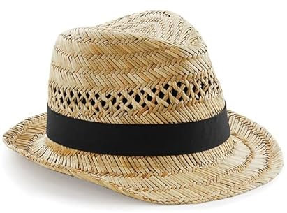 COOZO Stroh Sommer Trilby-Hut - Natürlich - L-XL