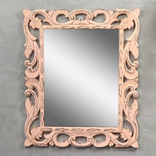 Oriental Galerie Barock Wandspiegel Spiegel Schminkspiegel Landhaus Holzrahmen Vintage Shabby Chic Orange 50 x 60cm